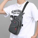 Men Fashion Casual Commuter Oxford Chest Bag - Image 2
