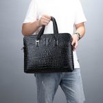 Wholesale Men Fashion Business Office Crocodile Handle Bag