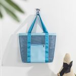 Wholesale Women Fashion Casual Color Block Grid Beach Bag