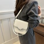 Wholesale Women Fashion Versatile Square Solid Color Saddle Shoulder Bag - Image 3