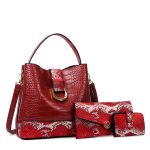 Wholesale Women Fashion Crocodile Print Large Capacity Handbag Sets - Image 3