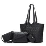 Wholesale Women Fashion Casual Solid Color Large Capacity Tote Bag Three-Piece Bag Set - Image 3