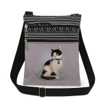 Wholesale Fashion Cute Double Zipper Cat Printed Shoulder Bag - Image 2