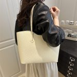 Wholesale Women Fashion Casual Solid Color Tote Bag Two-Piece Bag Set - Image 3
