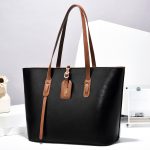 Wholesale Women Color Blocking Pu Leather Tote Bag - Image 3