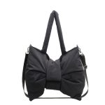 Wholesale Women Fashion Elegant Solid Color Bowknot Nylon Cloth Shoulder Bag - Image 3