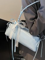 Wholesale Women Fashion Simple Solid Color Lace-Up Shoulder Bag - Image 3