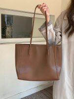 Women Fashion Retro Solid Color Large Capacity Tote Bag - Image 3