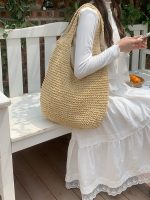 Wholesale Women Fashion Casual Vacation Straw Woven Large Capacity Tote Bag - Image 3