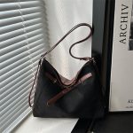 Wholesale Vintage Large Capacity Solid Shoulder Tote Bag - Image 3