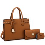 Women Fashion Simple Solid Color Large Capacity Handbag Three-Piece Bag Set - Image 3