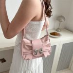 Women Fashion Casual Solid Color Bowknot Shoulder Bag - Image 2