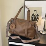 Women Fashion Simple Solid Color Large Capacity Pendant Shoulder Bag