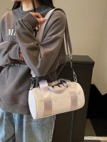 Wholesale Women Fashion Simple Solid Color Cylindrical Shoulder Bag - Image 3