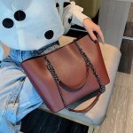 Wholesale Women Fashion Casual Solid Color Soft Leather Large Capacity Chain Shoulder Bag - Image 3