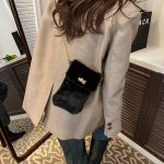 Women Fashion Casual Autumn And Winter Solid Color Plush Chain Shoulder Bag - Image 2
