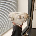 Wholesale Women Fashion Cool Solid Color Love-Shaped Belt Shoulder Bag