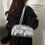 Wholesale Women Fashion Casual Solid Color Multi-Pocket Shoulder Bag - Image 2