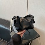 Wholesale Women Fashion Casual Solid Color Lace Pearl Pendant Shoulder Bag - Image 2