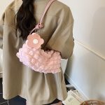 Wholesale Women Fashion Casual Solid Color Pleated Clouds Large Capacity Shoulder Bag - Image 2