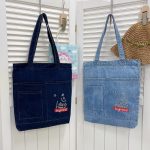 Wholesale Women Fashion Casual Simple Canvas Denim Shoulder Bag - Image 2