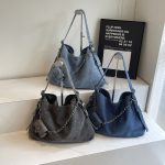 Wholesale Women Fashion Casual Large Capacity Denim Shoulder Bag - Image 2