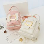 Women Fashion Casual Color Block Metal Buckle Backpack - Image 2