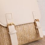 Wholesale Women Fashion Casual Contrast Color Woven Straw Backpack - Image 4
