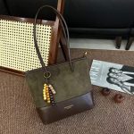 Wholesale Women Fashion Casual Large Capacity Suede Double-Piece Contrast Shoulder Bag - Image 2