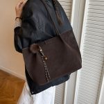 Women Fashion Retro Solid Color Large Capacity Tote Bag Two-Piece Bag Set - Image 3