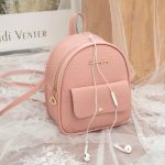 Women Fashion Casual Solid Color Litchi Pattern Mini Backpack - Image 2