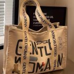 Women Casual Letter Printed Large Capacity Canvas Tote Bag - Image 2