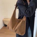 Wholesale Women Fashion Casual Simple Solid Color Large Capacity Shoulder Bag - Image 3