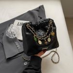 Wholesale Women Fashion Simple Rhombic Chain Round Buckle Shoulder Bag - Image 2