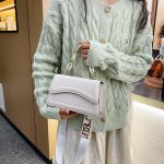 Fashion Solid Color Wide Shoulder Strap Square Shoulder Bag - Image 4