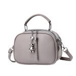 Wholesale Women Fashion Simple Solid Color Bear Pendant Handbag - Image 5