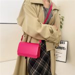 Wholesale Simple Solid Color Flip Square Shoulder Bag - Image 3