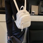 Women Pu Frosted Zipper Backpack - Image 3