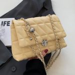 Wholesale Women Fashion Casual Solid Color Rhombus Chain Shoulder Bag - Image 4