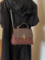 Wholesale Vintage Contrast Clamping Shoulder Bag - Image 4