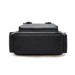 British Retro Soft Pu Leather Backpack Casual Large Capacity Travel Belt Buckle Backpack - Image 3