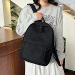 Wholesale Solid Color Simple Fashion Nylon Backpack - Image 3
