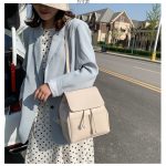 Wholesale Casual Soft Leather Dual-Use Solid Color Backpack - Image 3