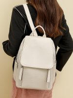 Wholesale Women Solid Color Casual Large Capacity Pu Travel Commuter Backpack - Image 3