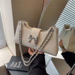 Wholesale Women Fashion Solid Color Bow Square Shoulder Underarm Bag