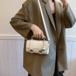 Women Fashion Casual Simple Rectangular Shoulder Bag - Image 3