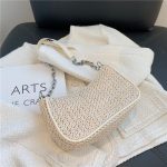 Women Fashion Casual Woven Baguette Chain Shoulder Bag - Image 3