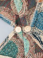 Women Retro Casual Geometric Patterns Printed Canvas Shoulder Bag - Image 5