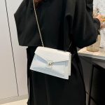 Women Fashion Elegant Solid Color Chain Small Square Shoulder Bag - Image 4