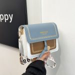 Women Fashion Casual Contrast Color Small Square Shoulder Bag